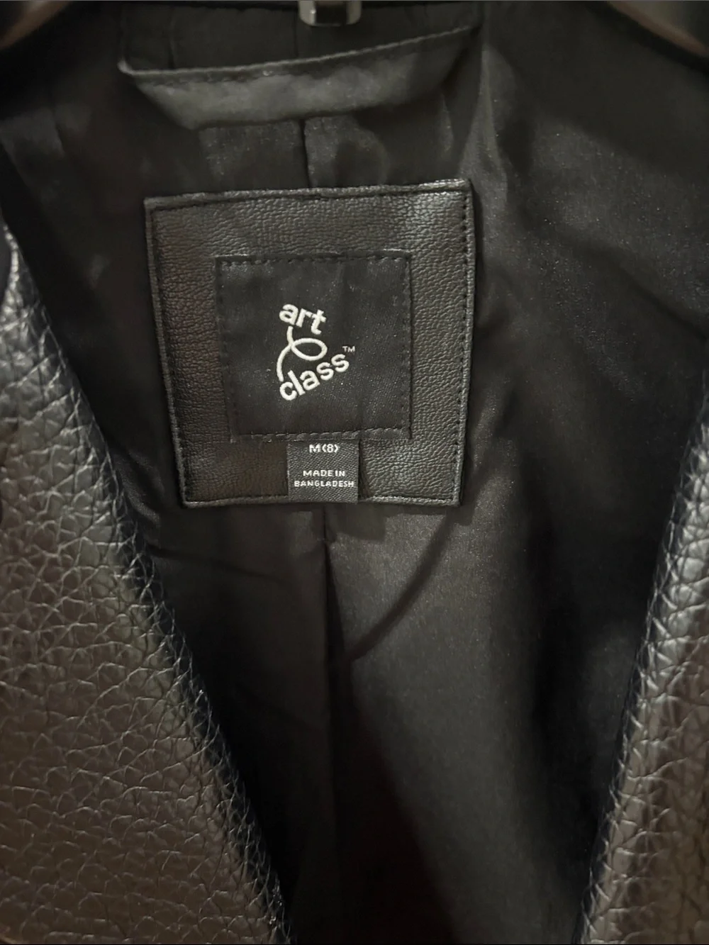 Kids Black Faux Leather Moto Jacket
